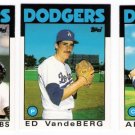 1986 Topps Traded Los Angeles Dodgers Set-3 Cards
