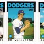 1986 Topps Traded Los Angeles Dodgers Set-3 Cards