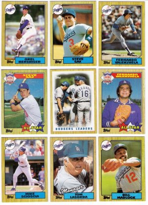 1987 Topps Los Angeles Dodgers Set-31 Cards