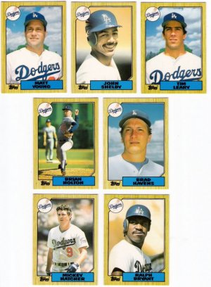 1987 Topps Traded Los Angeles Dodgers Set-7 Cards
