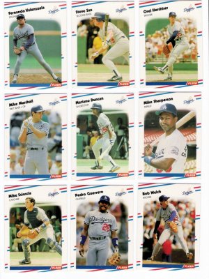 1988 Fleer Los Angeles Dodgers Set-23 Cards