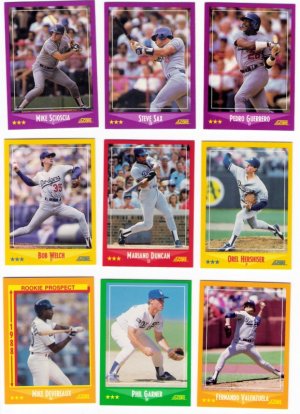 1988 Score Los Angeles Dodgers Set-27 Cards