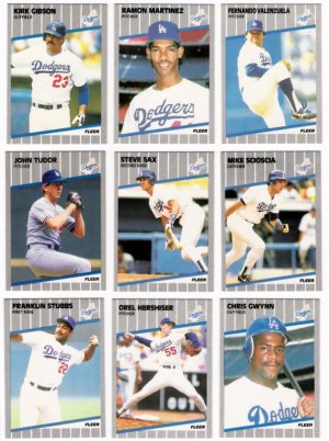 1989 Fleer Los Angeles Dodgers Set-25 Cards