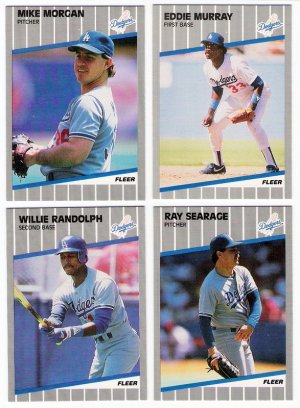 1989 Fleer Update Los Angeles Dodgers-4 Cards
