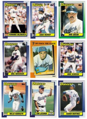 1990 Topps Los Angeles Dodgers Set-29 Cards