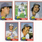 1981 Topps Traded Milwaukee Brewers Team Set-5 Cards