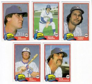 1981 Topps Traded Milwaukee Brewers Team Set-5 Cards