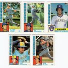 1984 Topps Traded Milwaukee Brewers Team Set-5 Cards