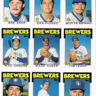 1986 Topps Traded Milwaukee Brewers Team Set-9 Cards