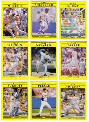 1991 Fleer Milwaukee Brewers Team Set-26 Cards