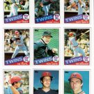 1985 Topps Minnesota Twins Team Set-29 Cards (No Puckett)