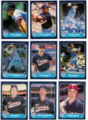 1986 Fleer Minnesota Twins Team Set-24 Cards