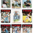 1986 Topps Minnesota Twins Team Set-26 Cards