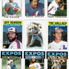 1986 Topps Montreal Expos Team Set-31 Cards