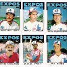 1986 Topps Traded Montreal Expos Team Set-6 Cards