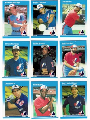 1987 Fleer Montreal Expos Team Set-25 Cards
