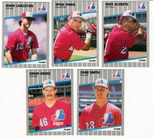 1989 Fleer Update Montreal Expos Team-5 Cards