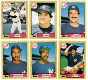 1987 Topps Traded New York Yankees Team Set-6 Cards