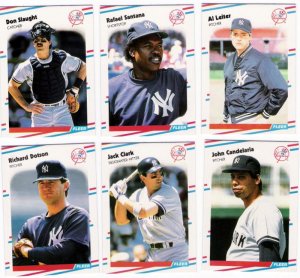 1988 Fleer Update New York Yankees Team Set-6 Cards