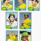 1981 Topps Traded Oakland Athletics Team Set-7 Cards