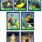 1986 Fleer Update Oakland Athletics Team Set-7 Cards