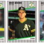 1989 Fleer Update Oakland Athletics Team-9 Cards