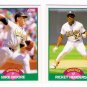 1989 Score Update Oakland Athletics Team-2 Cards