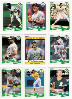 1990 Fleer Regular & Update Oakland Athletics-26 Cds