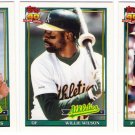 1991 Topps Traded Oakland Athletics Team Set-3 Cards