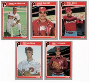 1985 Fleer Update Philadelphia Phillies Set-5 Cards