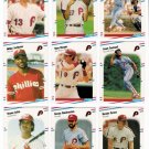 1988 Fleer Philadelphia Phillies Set-25 Cards