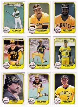 1981 Fleer Pittsburgh Pirates Team Set-27 Cards