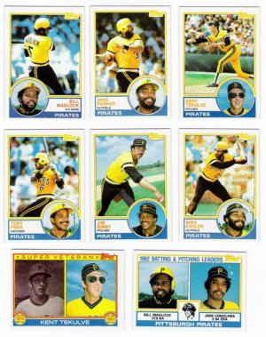 1983 Topps Pittsburgh Pirates Team Set-28 Cards