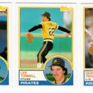 1983 Topps Traded Pittsburgh Pirates Team Set-3 Cards