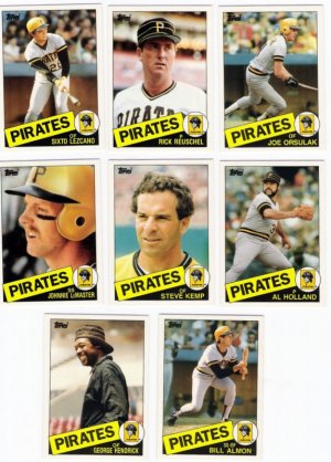 1985 Topps Traded Pittsburgh Pirates Team Set-8 Cards