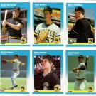 1987 Fleer Update Pittsburgh Pirates Team-6 Cards