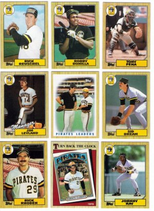 1987 Topps Pittsburgh Pirates Team Set-28 Cards (No Bonds)
