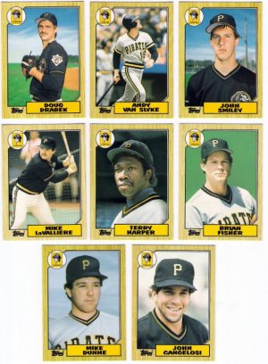 1987 Topps Traded Pittsburgh Pirates Team Set-8 Cards