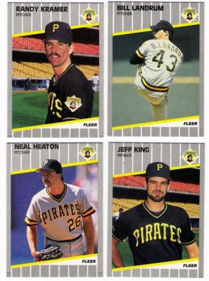 1989 Fleer Update Pittsburgh Pirates Team-4 Cards