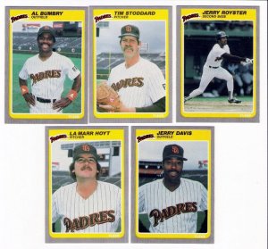 1985 Fleer Update San Diego Padres Team Set-5 Cards