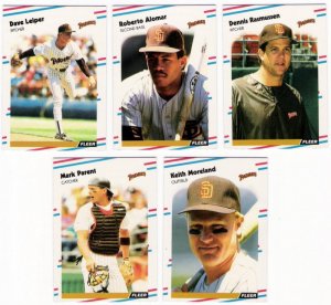 1988 Fleer Update San Diego Padres Team Set-6 Cards