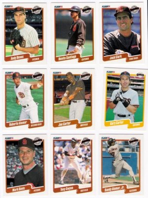 1990 Fleer Regular & Update San Diego Padres-28 Cds