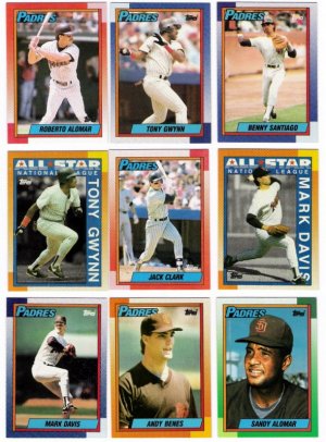 1990 Topps San Diego Padres Team Set-30 Cards