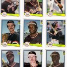 1982 Donruss San Francisco Giants Set-22 Cards