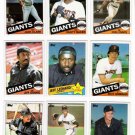 1985 Topps San Francisco Giants Set-28 Cards