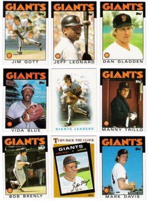 1986 Topps San Francisco Giants Set-27 Cards