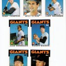 1986 Topps Traded San Francisco Giants Set-7 Cards