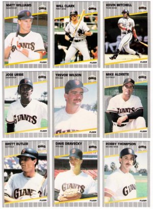 1989 Fleer San Francisco Giants Set-25 Cards