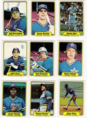 1982 Fleer Seattle Mariners Team Set-18 Cards