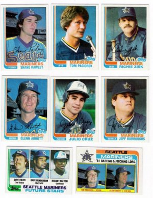 1982 Topps Seattle Mariners Team Set-28 Cards